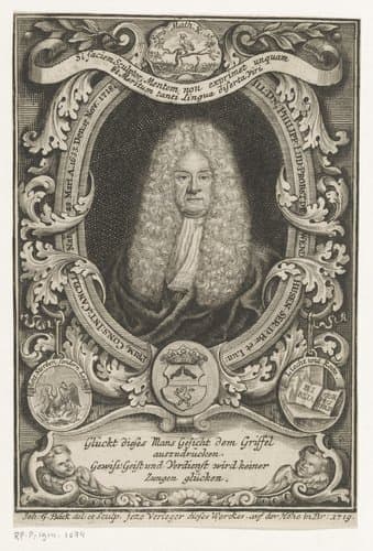 Portret van Philipp Ludwig Prost von Wendhausen by Johann Georg Beck