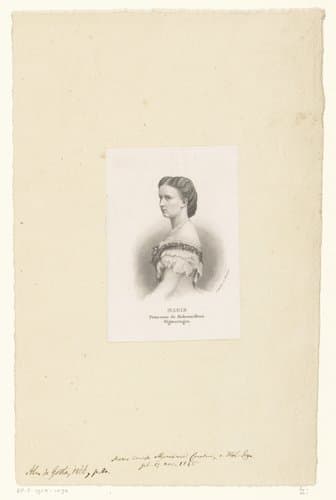 Portret van Maria van Hohenzollern-Sigmaringen by Paul Barfus