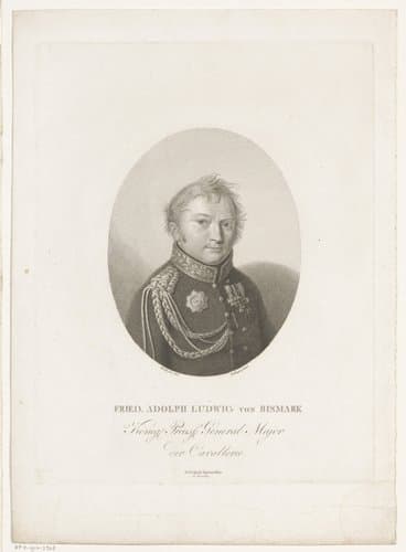 Portret van Friedrich Adolf Ludwig von Bismarck by Friedrich Wilhelm Bollinger