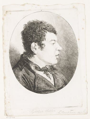 Portret van Gottlieb Hiller by Ludwig Buchhorn