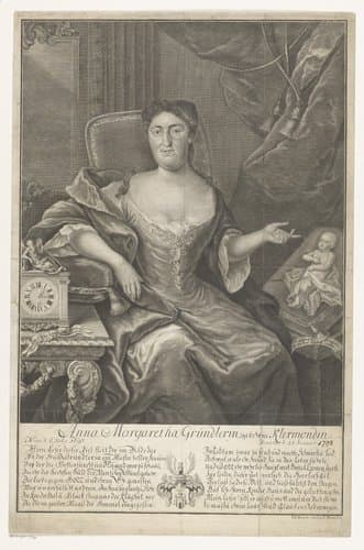 Portret van Anna Margaretha Gründler by Georg Paul Busch