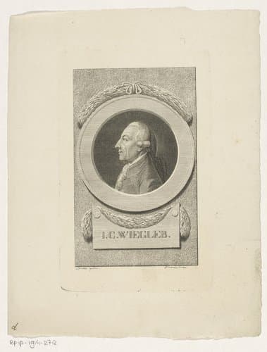 Portret van Johann Christian Wiegleb by Johann Carl Dornheim