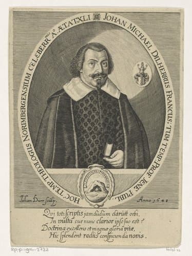 Portret van Johann Michael Dilherr by Johann Dürr
