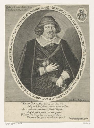 Portret van Justinus Schelhase by Johann Dürr