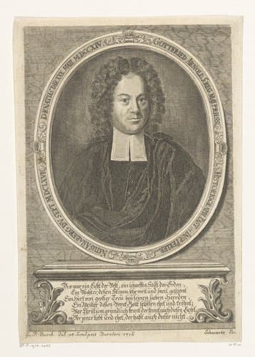 Portret van Gottfried Arnold by Georg Paul Busch