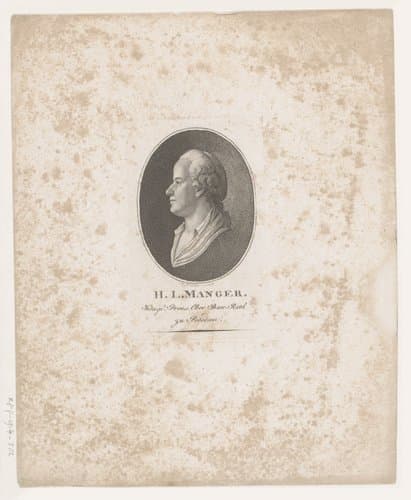 Portret van Heinrich Ludewig Manger by Johann Christian Ernst Müller