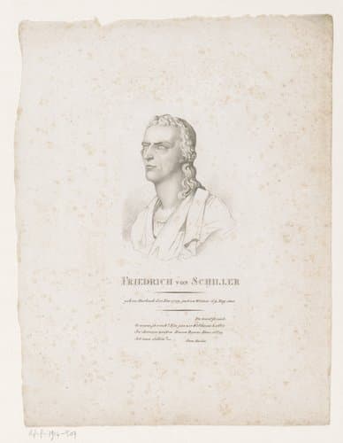 Portret van Friedrich von Schiller by Johann Christian Ernst Müller