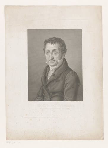 Portret van Karl Gottlieb Bretschneider by Johann Friedrich Wilhelm Müller