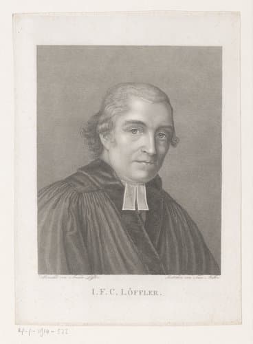 Portret van Josias Friedrich Christian Löffler by Johann Friedrich Wilhelm Müller