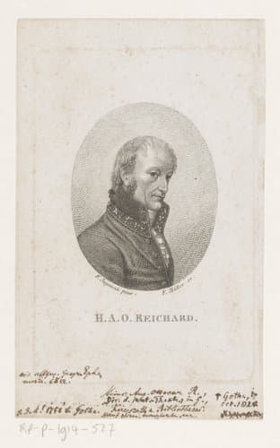 Portret van Heinrich August Ottokar Reichard by Johann Friedrich Wilhelm Müller