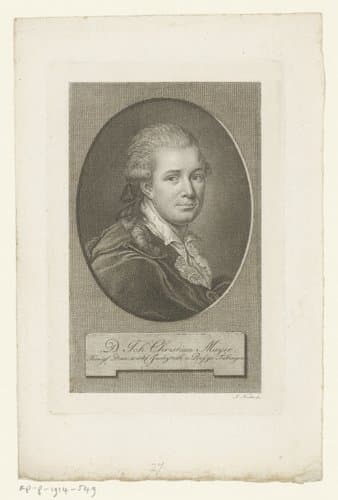 Portret van Johann Christian Mayer by Johann Ludwig Necker