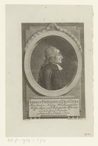 Portret van Johan Friedrich Des Côtes by Friedrich Ludwig Neubauer