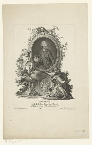 Portret van Philip Andreas von Ellrodt by Johann Esaias Nilson