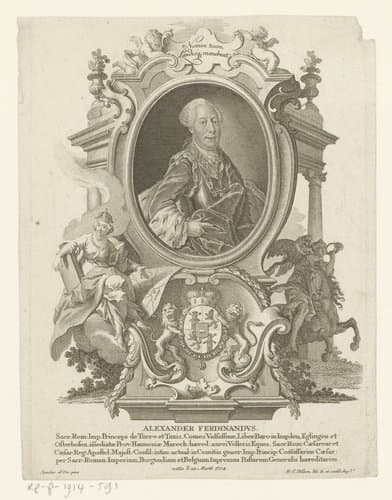 Portret van Alexander Ferdinand, Fürst von Thurn & Taxis by Johann Esaias Nilson