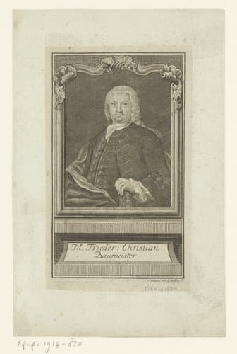 Portret van Friedrich Christian Baumeister by Johanna Dorothea Sysang