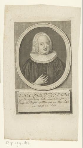 Portret van Johann Philipp Fresenius by Johanna Dorothea Sysang