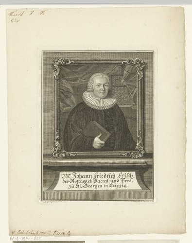 Portret van Johann Friedrich Frisch by Johanna Dorothea Sysang