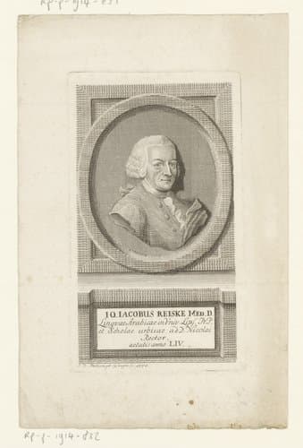 Portret van Johann Jacob Reiske by Johanna Dorothea Sysang