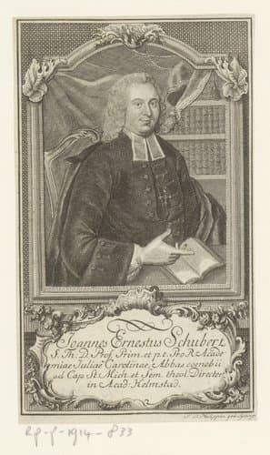 Portret van Johann Ernst Schubert by Johanna Dorothea Sysang