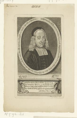 Portret van Philipp Jacob Spener by Johanna Dorothea Sysang