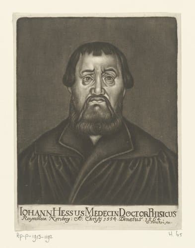 Portret van Johann Hess by Georg Fennitzer