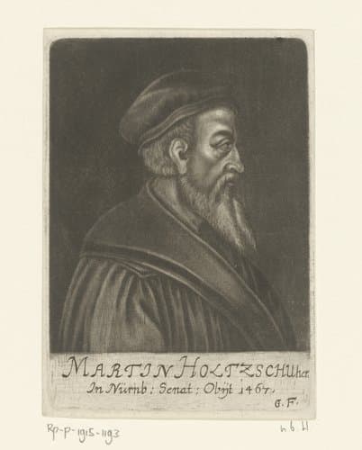 Portret van Martin Holzschuher by Georg Fennitzer