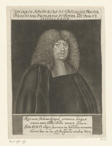 Portret van Johann Saubertus by Georg Fennitzer