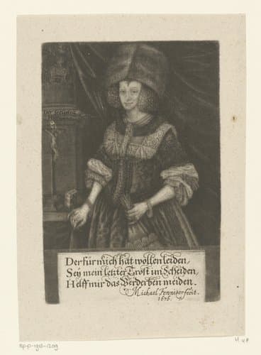 Portret van Dorothea Sabina Helffrich by Michael Fennitzer