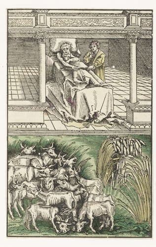 Jozef verklaart de dromen van Farao by Lucas Cranach (I)