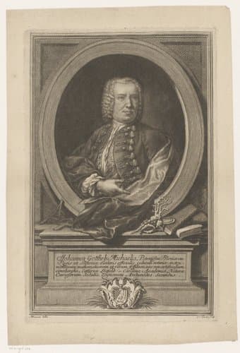 Portret van Johann Gottlieb Michaelis by Johann Christoph Teucher
