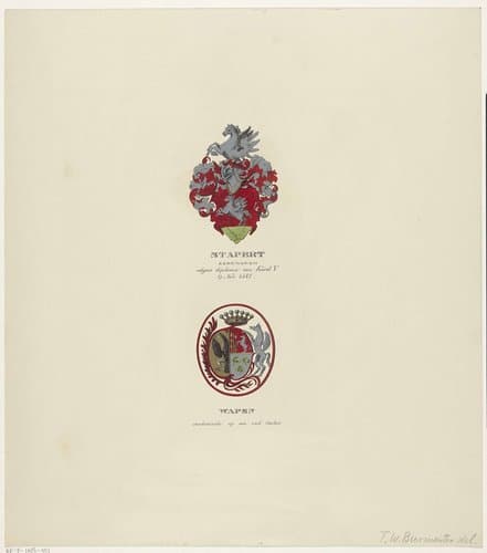 Wapens van de familie Stapert by Friedrich Wilhelm Burmeister