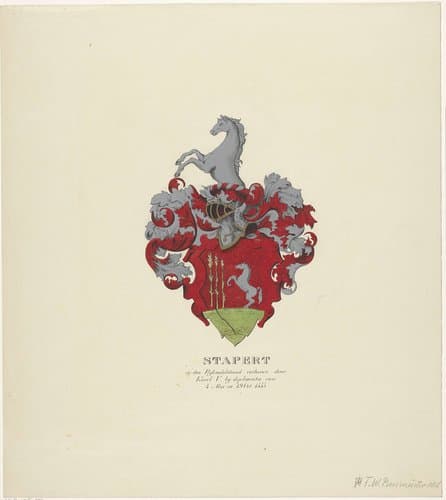 Wapen van de familie Stapert by Friedrich Wilhelm Burmeister