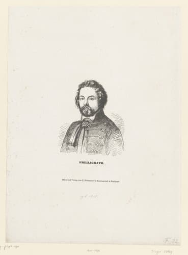 Portret van de dichter Ferdinand Freiligrath