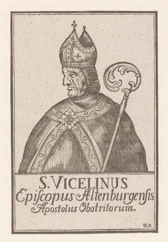 Heilige Vicelinus, bisschop van Altenburg by Monogrammist U; anonymous