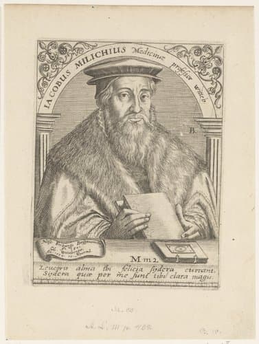 Serie portretten van vijftiende- en zestiende-eeuwse geleerden by Robert Boissard