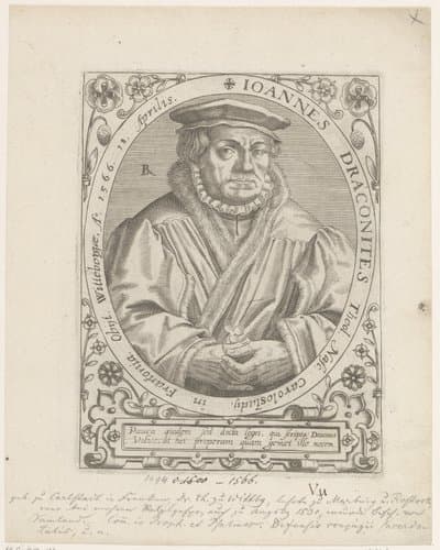 Portret van Johann Draconites by Robert Boissard