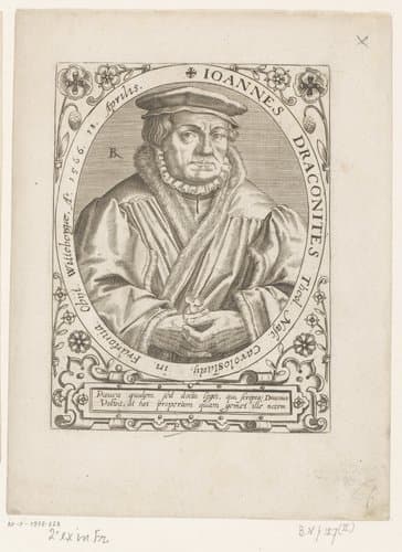 Portret van Johann Draconites by Robert Boissard