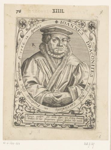 Serie portretten van vijftiende- en zestiende-eeuwse geleerden by Robert Boissard