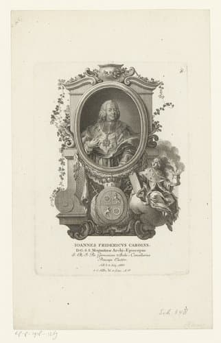 Portret van Johann Friedrich Carl von Ostein, keurvorst en aartsbisschop van Mainz by Johann Esaias Nilson