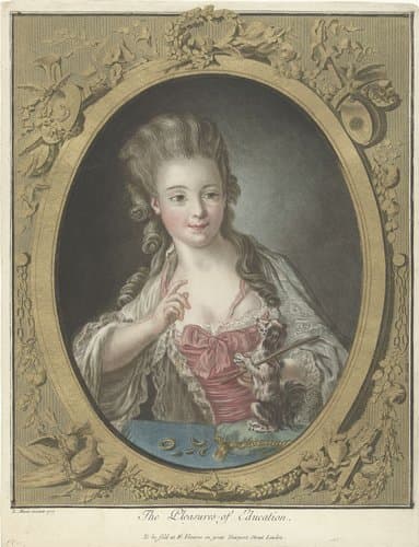 Jonge vrouw met een hondje by Louis Marin Bonnet