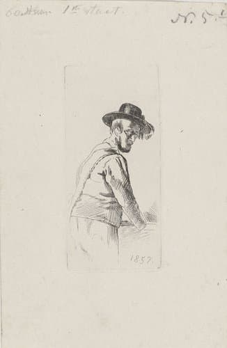 Figuurstudie van een onbekende man by Cornelis van der Griendt