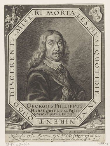 Portret van Georg Philipp Harsdörfer by Andreas Kohl