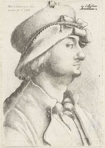 Portret van een man met een vilten hoed by Wenceslaus Hollar