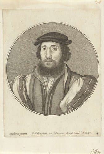 Portret van een man met baard en baret by Wenceslaus Hollar