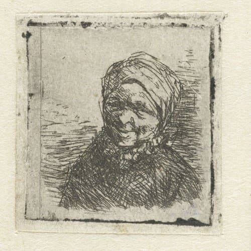 Buste van een lachende boerin by Adriaen van Ostade