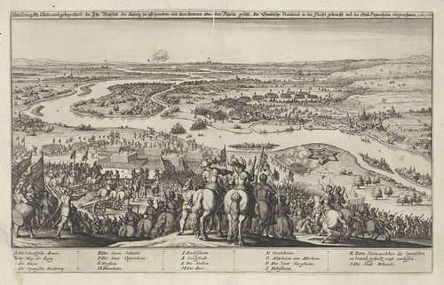 Verovering van de stad Oppenheim door de Zweedse legers op 7 september 1631 by Wenceslaus Hollar