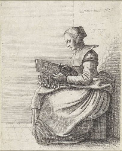 Kantwerkster by Wenceslaus Hollar