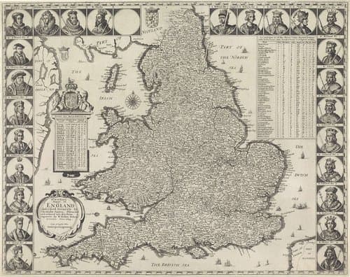 Landkaart van Engeland en Wales by Wenceslaus Hollar