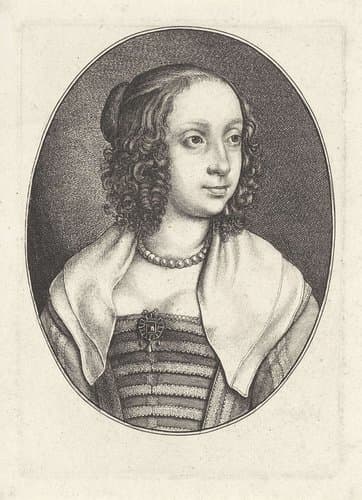 Portret van Catharina Howard, koningin van Engeland by Wenceslaus Hollar