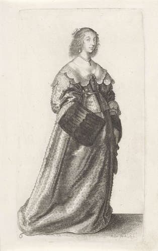 Vrouwen gekleed volgens de Engelse mode, ca. 1640 by Wenceslaus Hollar